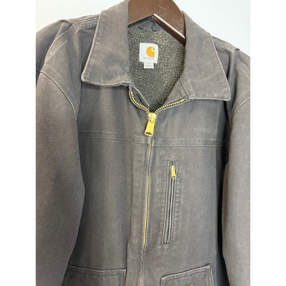 Carhartt Sherpa Lined Ridge Jacket Dark Brown C61 blk Men’s M - Picture 10 of 10
